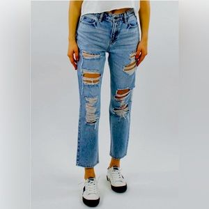 Denim GIRLFRIEND Fit Low Waist Ankle Jeans Size 28